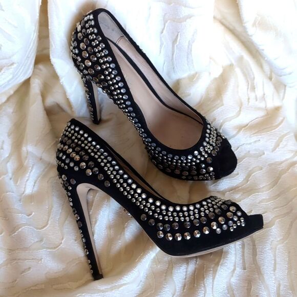 BEBE 💎 Annette  Jeweled And Studded Stilettos Size 6 - Picture 4 of 17